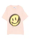 Molo Spray-paint Smiley-face T-shirt In Pink