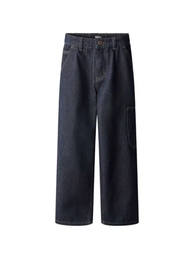 Molo Kids' Straight-leg Carpenter Jeans In Blue