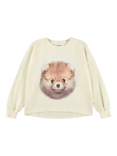 Molo Kids' Stretch-cotton Sweatshirt In Neutral