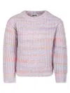 Molo Stripe-pattern Cable-knit Jumper In Pink