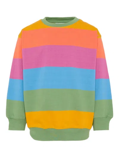Molo Kids' Striped Crew-neck Sweatshirt In Multi