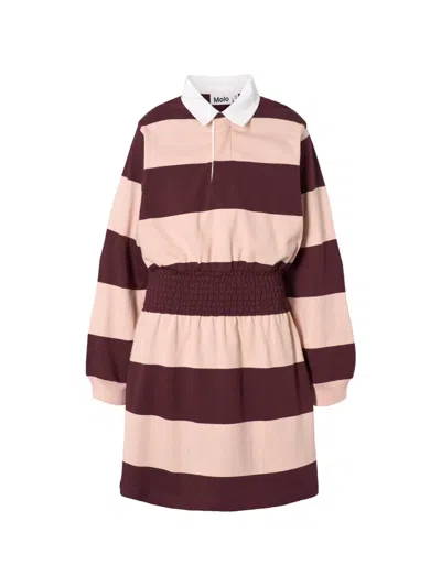 Molo Kids' Striped Smocked-waist Dress In Multi