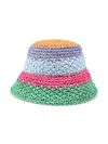 Molo Striped Straw Hat In Blue