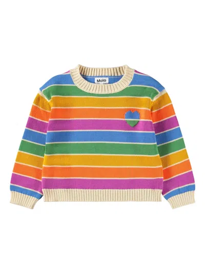 Molo Striped Sweater In Yellow