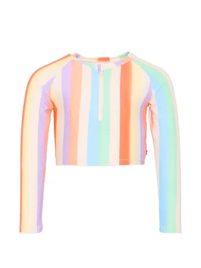 Molo Kids' Striped Zip-up Sun Protection In Neutral