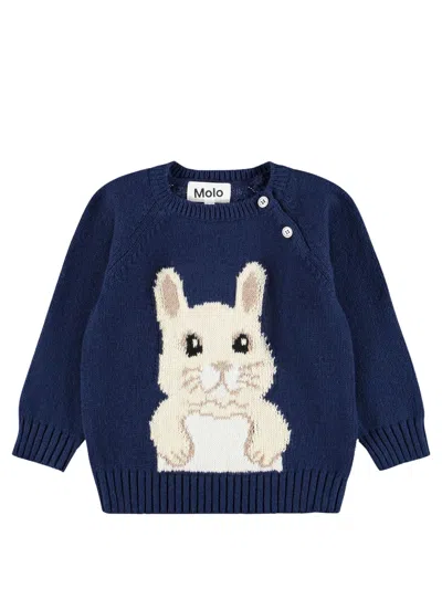 Molo Sweater Cotton Rabbit "bunny Infinity" In White