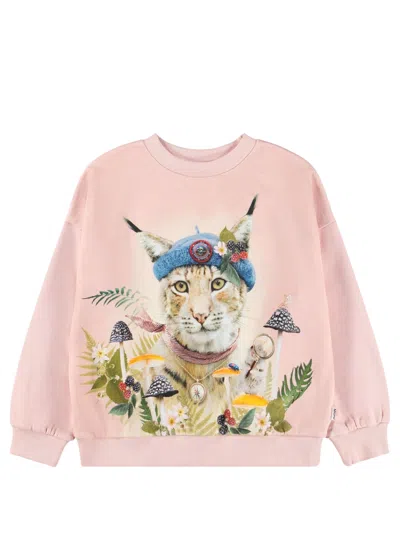 Molo Kids' Sweatshirt Organic Cotton Nature Explorer In Pink