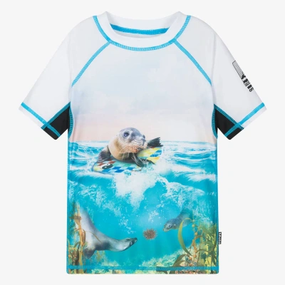 Molo Teen Boys Blue Sea Lion Swim Top (upf50+)