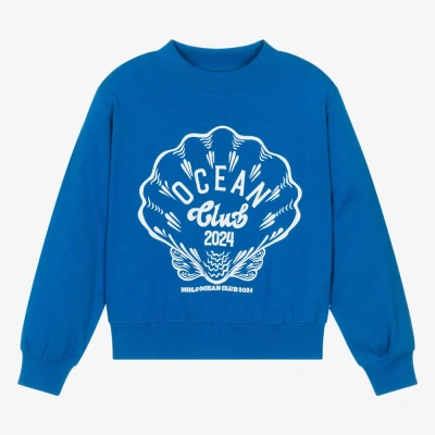 Molo Teen Girls Blue Cotton Sweatshirt