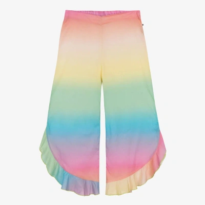 Molo Teen Girls Multicoloured Beach Trousers In Pink