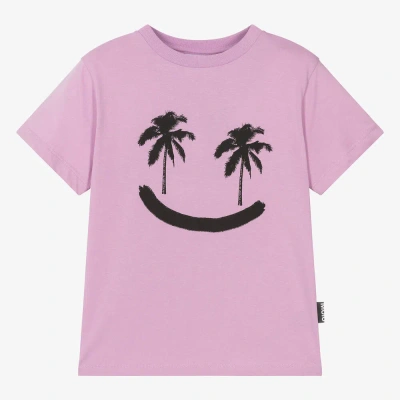 Molo Teen Purple Cotton Palm Tree T-shirt In Pink