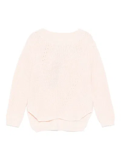 Molo Kids' Textured Knit Sweater In Pink
