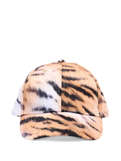Molo Kids' Tiger-print Baseball Cap In Brown