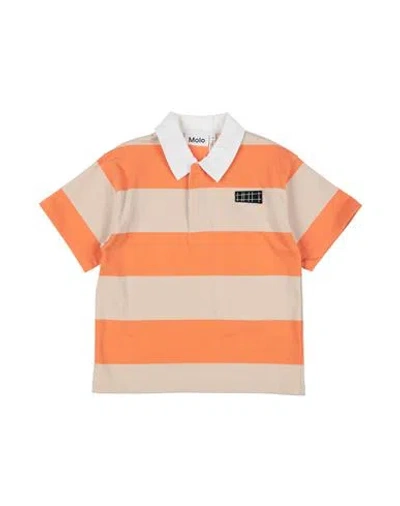 Molo Babies'  Toddler Boy Polo Shirt Orange Size 7 Cotton