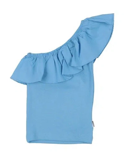 Molo Babies'  Toddler Girl Top Azure Size 3 Organic Cotton, Elastane In Blue