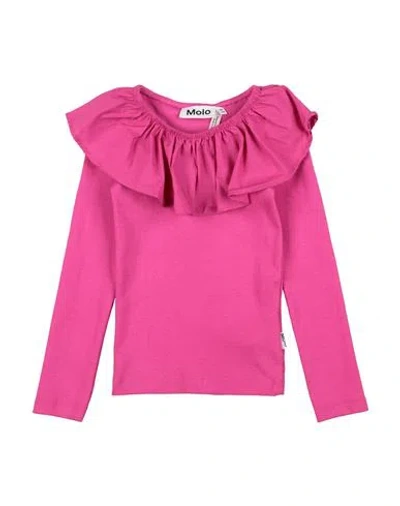 Molo Babies'  Toddler Girl Top Fuchsia Size 3 Organic Cotton, Elastane In Pink