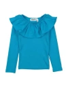 Molo Babies'  Toddler Girl Top Turquoise Size 5 Organic Cotton, Elastane In Blue