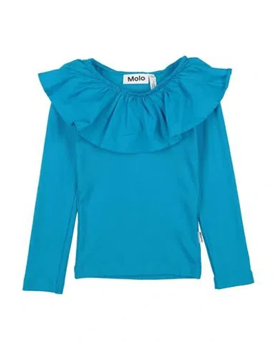 Molo Babies'  Toddler Girl Top Turquoise Size 5 Organic Cotton, Elastane In Blue