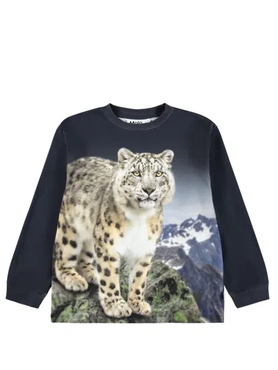 Molo Kids' T-shirt Long Sleeves "rube" In Black