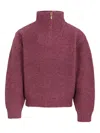 Molo Turtlteneck Ribbed Sweater In Burgundy