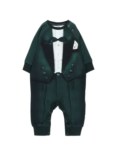 Molo Babies' Tuxedo-print Sleepsuit In Black
