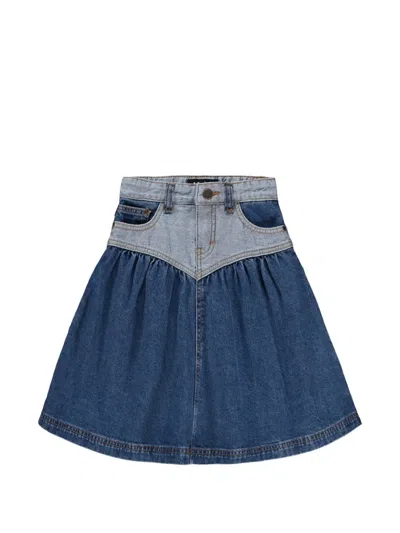Molo Two-tone Panelled Skirt In Blue