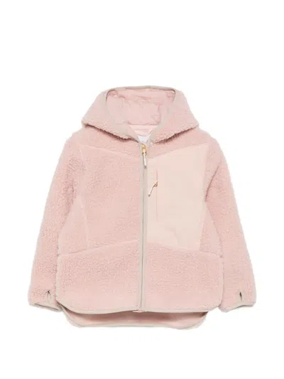 Molo Kids' Uberto Fleece-texture Hooded Jacket In Pink
