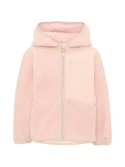 Molo Kids' Uberto Fleece-texture Hooded Jacket In Pink