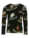 Molo Unicorn-print Long-sleeved T-shirt In Black