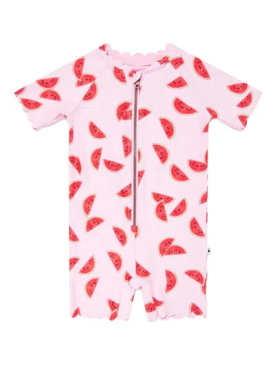 Molo Kids' Watermelon-print Swimsuit In Pink