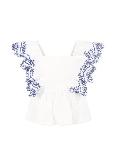 Molo Kids' White Crop Top For Girl