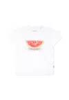 Molo White T-shirt For Babykids With Watermelon Smiley In White