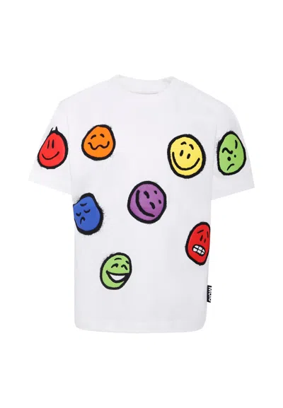 Molo White T-shirt For Kids With Smiley