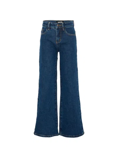 Molo Kids' Wide-leg Jeans In Blue
