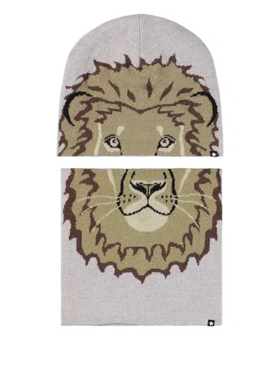 Molo Wool-blend Beanie Set In Gray