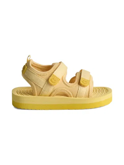 Molo Babies' Smiley-face Strap Sandals In Yellow