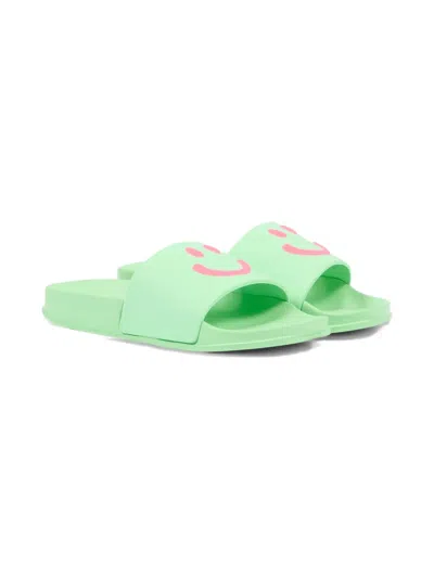 Molo Kids' Zhappy Smiley-motif Slides In Green