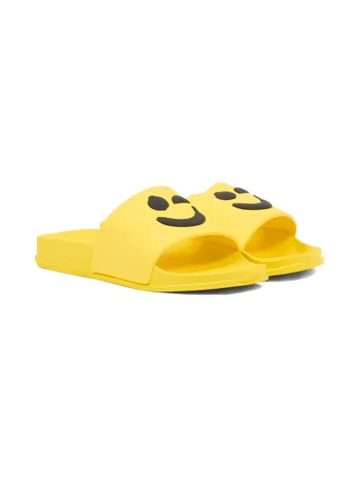 Molo Kids' Zhappy Smiley-motif Slides In Yellow