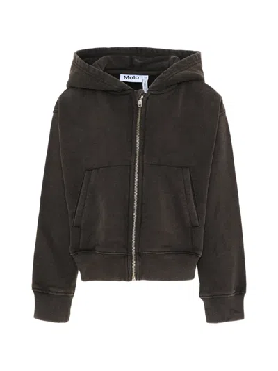 Molo Kids' Zip-up Hoodie In Gray