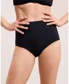 Moloco Nina Solid High Waist Bikini Bottom In Black