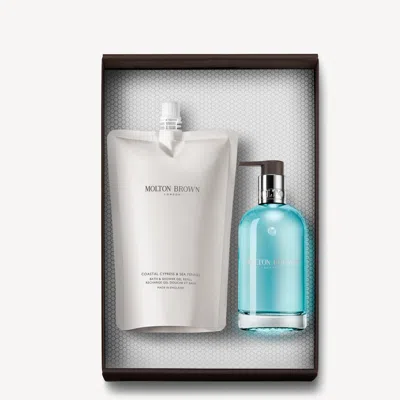 Molton Brown Coastal Cypress & Sea Fennel Hand Wash Refill Bottle Gift Set In Transparent