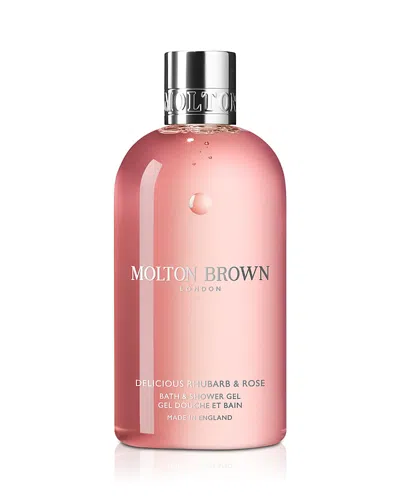 Molton Brown Delicious Rhubarb & Rose Bath & Shower Gel 10 Oz. In Transparent