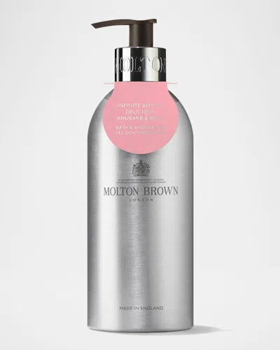 Molton Brown Infinite Bottle Delicious Rhubarb & Rose Bath & Shower Gel 400ml In White