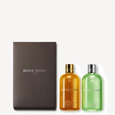 Molton Brown Mesmerising Oudh Accord & Gold & Eucalyptus Body Wash Gift Set In Transparent