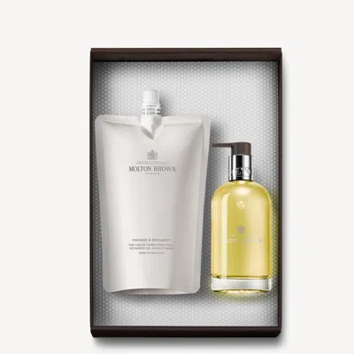 Molton Brown Orange & Bergamot Hand Wash Refill Bottle Gift Set In Transparent