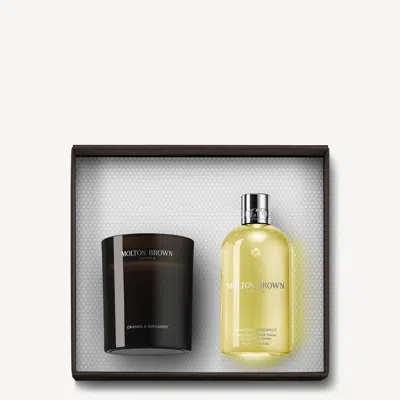 Molton Brown Orange & Bergamot Signature Candle & Bathing Gift Set In Multi