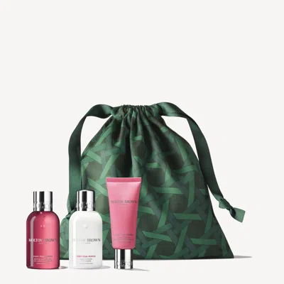 Molton Brown The Fiery Pink Pepper Mini Travel Pouch - 2 X 3.3fl Oz, 1 X 1.4fl oz In Transparent