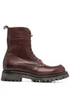 Moma Brogue-detail Ankle Boots In Brown
