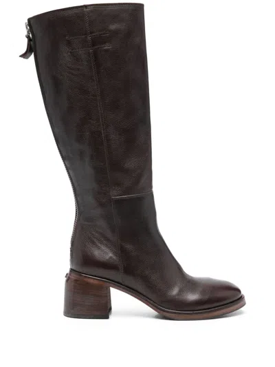 Moma 60mm Leather Boots In Brown