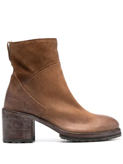 Moma 70mm Leather Ankle Boots In 褐色